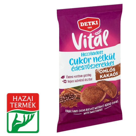 Detki Vital Kakaós Keksz Hozzáadott Cukor Nélkül 180g