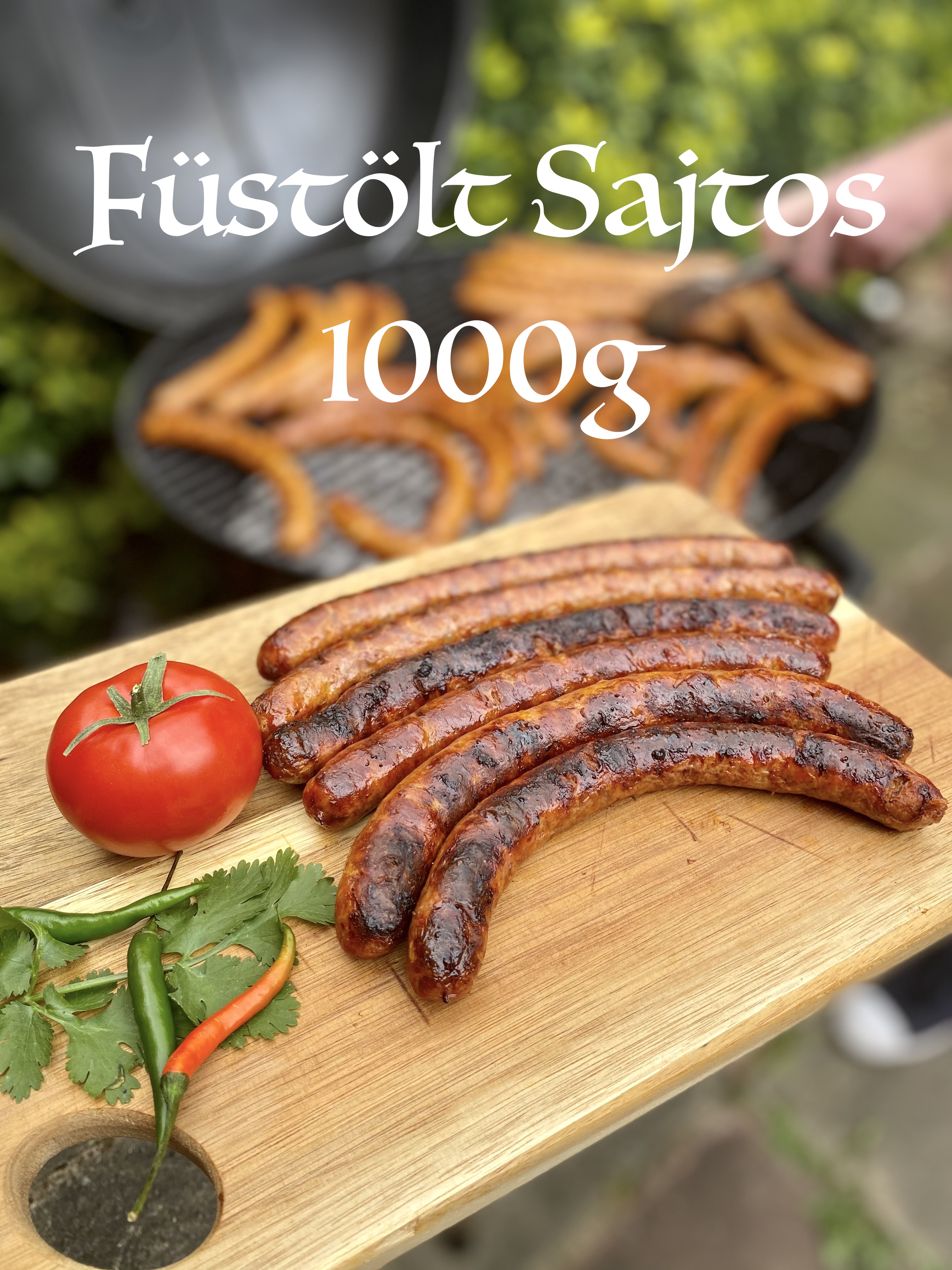 Friss Házi Füstölt Sajtos Grillkolbász 1000g