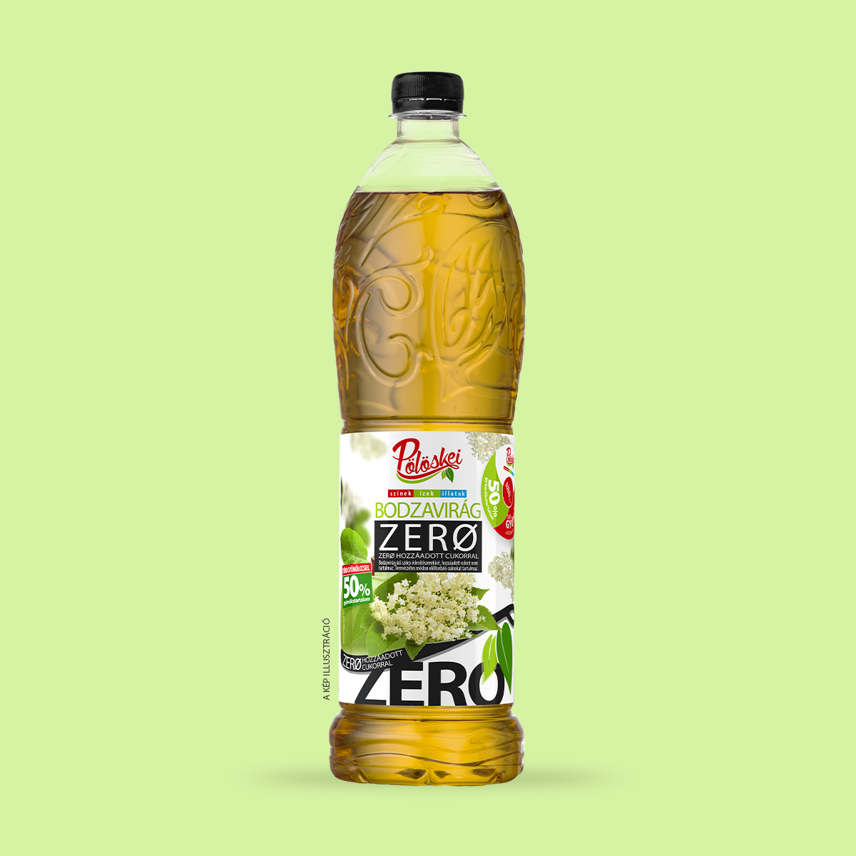 Pölöskei ZERO Bodzavirág ízű szörp 1l